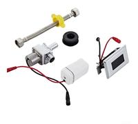 Infrared Toilet Flush Valve, Automatic Sensor Flusher Kit with DC 6V Power, Adjustable 30-100cm Range, Water Saving Dual Mode for Bathroom Urinal, Silver(C)