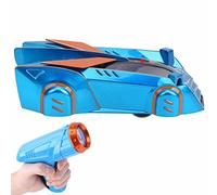 Infrared Wall Climbing Car Gravity Defying Racing Toy with Remote Control USB Rechargeable 3 Colors for Kids Gift (Blue)