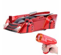 Infrared Wall Climbing Car Gravity Defying Racing Toy with Remote Control USB Rechargeable 3 Colors for Kids Gift (Red)