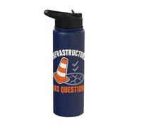 Infrastructure Has Questions Public Works Humor Stainless Steel Insulated Water Bottle