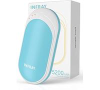 infray Hand Warmers, 1-Pack Rechargeable Hand Warmer, 5200mAh Power Bank USB Electric Reusable Hand Warmer Portable Pocket Hand Heater, Best Winter Gift for Women Men - Blue