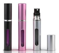 infrestyle 3 PCS Refillable Travel Perfume Atomizer, 10ml Leak-Proof Portable Spray Bottle for Women & Men, Black & Grey, Purple