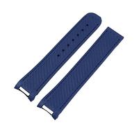 INFRI 20mm Rubber Watch Band For Omega Strap Seamaster 300 AT150 Aqua Terra Ultra Light 8900 Steel Buckle Watchband Bracelets(Blue,Without Buckle)
