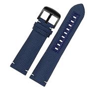 INFRI Canvas real leather watch strap for Mido m026.629/430 Ocean Star m042.430 navigator helmsman breathable nylon watchband 22m belt(BLACK WHITE)