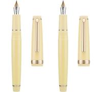 INFRI Fountain Pen EF/F/M Nib with Converter, Multi Color Resin Silver/Golden Clip Writing Pen Set(Yellow-Golden,EF and M)