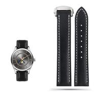 INFRI Genuine Leather Watch Strap For Omega Seamaster 300 150 Speedmaster 007 AT150 Brown Man Watchband 20mm 22mm(B black silver buck,22mm)