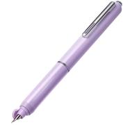 INFRI Retractable Fountain Pen Set, 0.38mm Fine Tip,Includes 5 Black 5 Blue Ink Cartridges No Leaking Smooth Writing School Supplies(PURPLE)