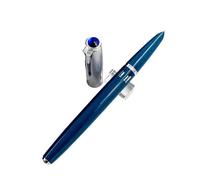 INFRI Transparent Fountain Pen With Hidden EF/F Nib Stationery School Office Supplies Writing Smooth Ink Pens With Box(Dark blue,F 0.5mm)