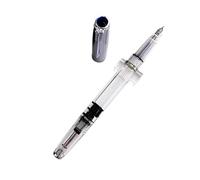 INFRI Transparent Fountain Pen With Hidden EF/F Nib Stationery School Office Supplies Writing Smooth Ink Pens With Box(Transparent,EF 0.38 mm)