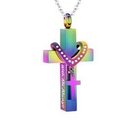 InfuMemo Cremation Jewelry for Ashes Pendant - Cross Urn Necklace with Mini Keepsake Urn Memorial Ashes Jewelry - With Me Always