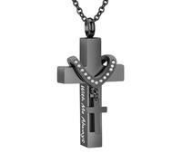 InfuMemo Cremation Jewelry for Ashes Pendant - Cross Urn Necklace with Mini Keepsake Urn Memorial Ashes Jewelry - With Me Always
