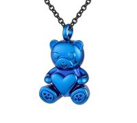 InfuMemo Cremation Jewelry for Ashes Pendant Teddy Bear Heart Urn Necklace for Men Women with Mini Keepsake Urn Memorial Ashes Loved One Memorial Jewelry
