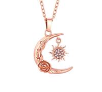 InfuMemo Cremation Jewelry for Ashes Pendant Urn Necklace Moon and Sun and Rosewith Mini Keepsake Human for Women Men Loved Ones