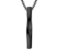 InfuMemo Cremation Jewelry for Ashes Twisted Cube Bar Pendant Urn Necklace for Ashes with Keepsake Urn Memorial Ash Jewelry for Women Men