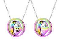 InfuMemo Customize Urn Necklace - Cremation Jewelry for Ashes Pendant Dog/Cat Funeral Keepsake for Women Men Personalized Necklaces Engraved Names