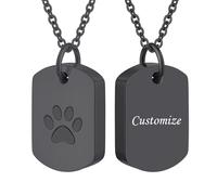InfuMemo Customize Urn Necklaces - Dog Tags Pet Memorial Urn Necklace Dog Tag Style Paw Print Cremation Jewelry Keepsake Pendant for Beloved Dogs & Cats Personalized Necklaces Engraved Names Jewelry