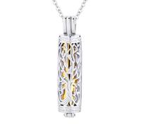 InfuMemo Cylinder Cremation Jewelry Tree of Life Urn Ashes Necklace for Women Men Vial Urn Necklaces for Ashes Loved One Memorial Jewelry