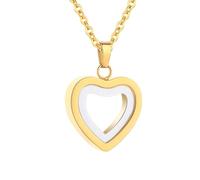 InfuMemo Glass Heart Cremation Urn Necklace for Ashes Stainless Steel Memorial Ash Pendant Keepsake Jewelry Cremation Jewelry for Women