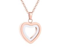 InfuMemo Glass Heart Cremation Urn Necklace for Ashes Stainless Steel Memorial Ash Pendant Keepsake Jewelry Cremation Jewelry for Women