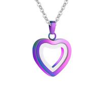 InfuMemo Glass Heart Cremation Urn Necklace for Ashes Stainless Steel Memorial Ash Pendant Keepsake Jewelry Cremation Jewelry for Women