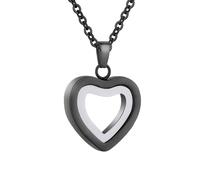 InfuMemo Glass Heart Cremation Urn Necklace for Ashes Stainless Steel Memorial Ash Pendant Keepsake Jewelry Cremation Jewelry for Women