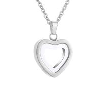 InfuMemo Glass Heart Cremation Urn Necklace for Ashes Stainless Steel Memorial Ash Pendant Keepsake Jewelry Cremation Jewelry for Women