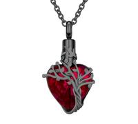 InfuMemo Heart Tree of Life Urn Necklace for Ashes Necklace for Women Cremation Crystals Ash Pendant Loved One Memorial Jewelry Gifts for Women