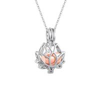 InfuMemo Lotus Urn Necklace for Ashes Pendant Cremation Jewelry with Mini Keepsake Loved One Urn Memorial Ash Jewelry For Women Men