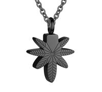 InfuMemo Maple Leaves Urn Necklace for Ashes Cremation Jewelry Stainless Steel Cremation Jewelry Memorial Necklace Human Ashes Keepsake Pendant for Women Men