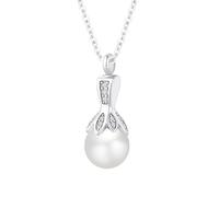 InfuMemo Pearl Cremation Jewelry for Ashes Pendant Urn Necklace 316L Stainless Steel Ashes Necklaces for Men Women with Mini Keepsake Urn Memorial Jewelry