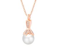 InfuMemo Pearl Cremation Jewelry for Ashes Pendant Urn Necklace 316L Stainless Steel Ashes Necklaces for Men Women with Mini Keepsake Urn Memorial Jewelry