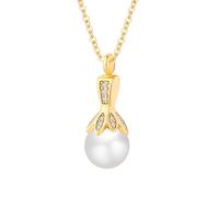 InfuMemo Pearl Cremation Jewelry for Ashes Pendant Urn Necklace 316L Stainless Steel Ashes Necklaces for Men Women with Mini Keepsake Urn Memorial Jewelry