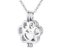 InfuMemo Pet Cremation Jewelry For Ashes For Dog/Cat Paw Urn Ashes Necklace for Women Men Mini Circle Vial Cremation Ash Pendant Loved One Memorial Jewelry
