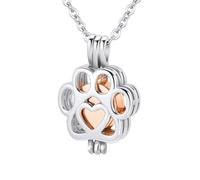 InfuMemo Pet Cremation Jewelry For Ashes For Dog/Cat Paw Urn Ashes Necklace for Women Men Mini Circle Vial Cremation Ash Pendant Loved One Memorial Jewelry