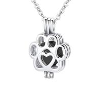 InfuMemo Pet Cremation Jewelry For Ashes For Dog/Cat Paw Urn Ashes Necklace for Women Men Mini Circle Vial Cremation Ash Pendant Loved One Memorial Jewelry
