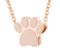 InfuMemo Pet Cremation Jewelry for Ashes Pendant Pet Urns For Dogs/Cats Ashes Pendant Paw Print Urn Necklace with Mini Keepsake Memorial Ash Jewelry