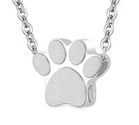 InfuMemo Pet Cremation Jewelry for Ashes Pendant Pet Urns For Dogs/Cats Ashes Pendant Paw Print Urn Necklace with Mini Keepsake Memorial Ash Jewelry