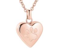 InfuMemo Pet Heart Cremation Jewelry For Ashes For Dog/Cat Paw Stainless Steel Memorial Locket Urn Necklace Paw Print Pet Heart Urn Necklace Memorial Keepsake Jewelry Ashes