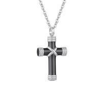 InfuMemo Rope Winding Cross Urn Necklaces for Ashes Cremation Jewelry Pendant Necklace Memorial Keepsake Jewelry Cross Ashes Pendant