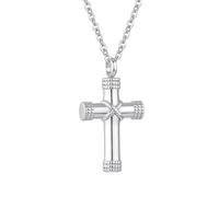 InfuMemo Rope Winding Cross Urn Necklaces for Ashes Cremation Jewelry Pendant Necklace Memorial Keepsake Jewelry Cross Ashes Pendant
