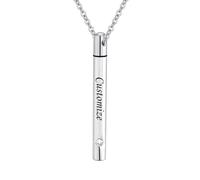 InfuMemo Urn Necklace for Ashes Stainless Steel Cylinder Cremation Jewelry for Women with Mini Keepsake Urn Memorial Ash Jewelry