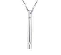 InfuMemo Urn Necklace for Ashes Stainless Steel Cylinder Cremation Jewelry for Women with Mini Keepsake Urn Memorial Ash Jewelry