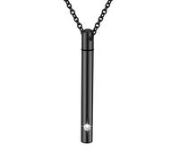InfuMemo Urn Necklace for Ashes Stainless Steel Cylinder Cremation Jewelry for Women with Mini Keepsake Urn Memorial Ash Jewelry