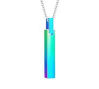 InfuMemo Urn Necklaces for Ashes Cremation Jewelry Loved Ones Stainless Steel Bar Ashes Necklace Memorial Ash Pendant for Men Women - With Me Always