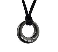 InfuMemo Urn Necklaces for Ashes Stainless Steel Memorial Urns Pendant Necklaces Circle of Life Eternity Cremation Ashes Jewelry with Keepsake Urn Memorial Ash Jewelry - Always in my heart