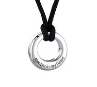 InfuMemo Urn Necklaces for Ashes Stainless Steel Memorial Urns Pendant Necklaces Circle of Life Eternity Cremation Ashes Jewelry with Keepsake Urn Memorial Ash Jewelry - Always in my heart