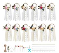 INFUNIY 12set Flower Mini Dream Catcher Kit DIY Dream Catcher Beginner Kit Make Your Own Dream Catcher Kits 6 Inch Small Dream Catchers with Instruction for Teen Room Wall Hanging Car