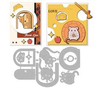 INFUNLY 10 Pcs Mouse Cheese Die Cut for Card Making Rats Holes Metal Cutting Dies Mice Cutting Embossing Templates Door Embossing Stencils for DIY Scrapbooking Paper Card Photo Album Craft