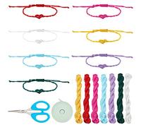 INFUNLY 105pcs Friendship Bracelet Making Kit DIY Macrame Heart Bracelet Valentine's Day Gift Charm Bracelets Kit for Couple Jewelry Making Kit Birthday