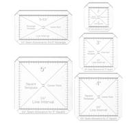 INFUNLY 10pcs/Set Square Acrylic Quilting Ruler for Patchwork 2-5 Inches Transparent DIY Quilt Block Guide Set with 1/4" Line Interval Rectangle Quilting Template Removable for Drawing Cutting Sewing